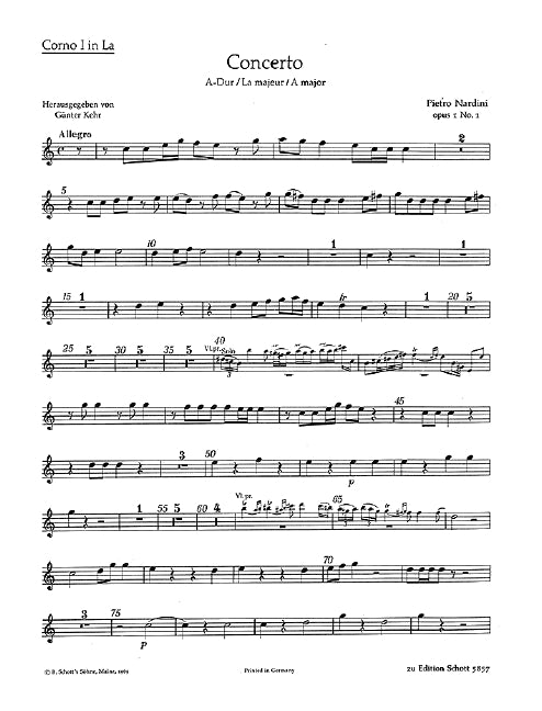 Concerto A Major op. 1/1 [Set of parts (complete)]