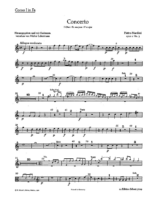 Concerto F-Dur op. 1/3 (set of parts)