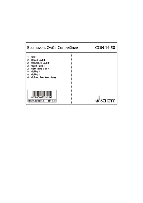 Zwölf Contretänze WoO 14 (set of parts)