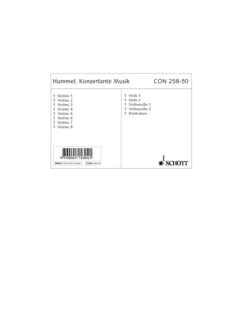 Konzertante Musik op. 86 (set of parts)