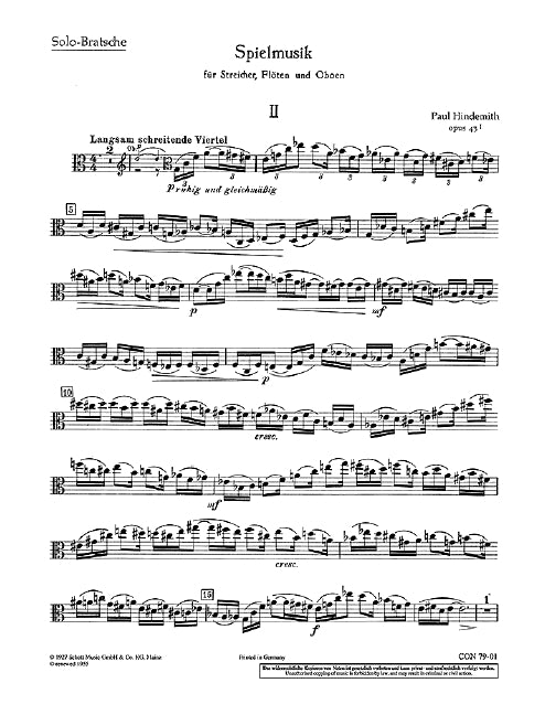 Spielmusik op. 43/1 (solo part)