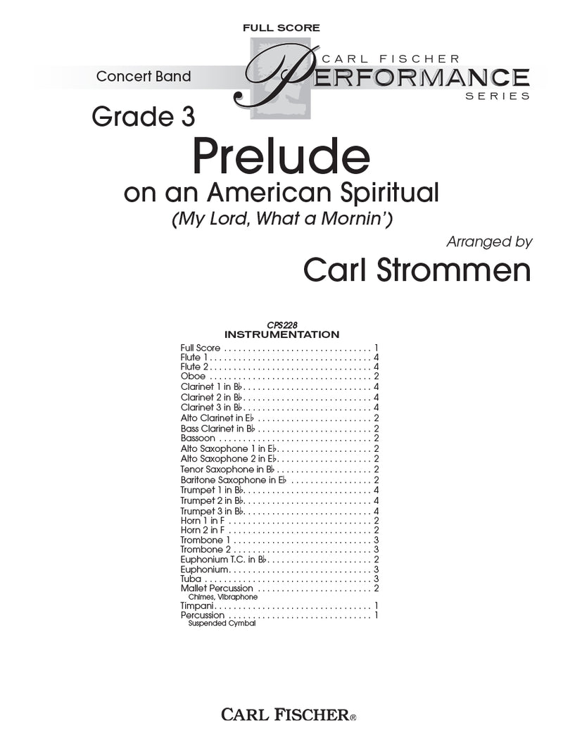 Prelude On An American Spiritual (Score Only)