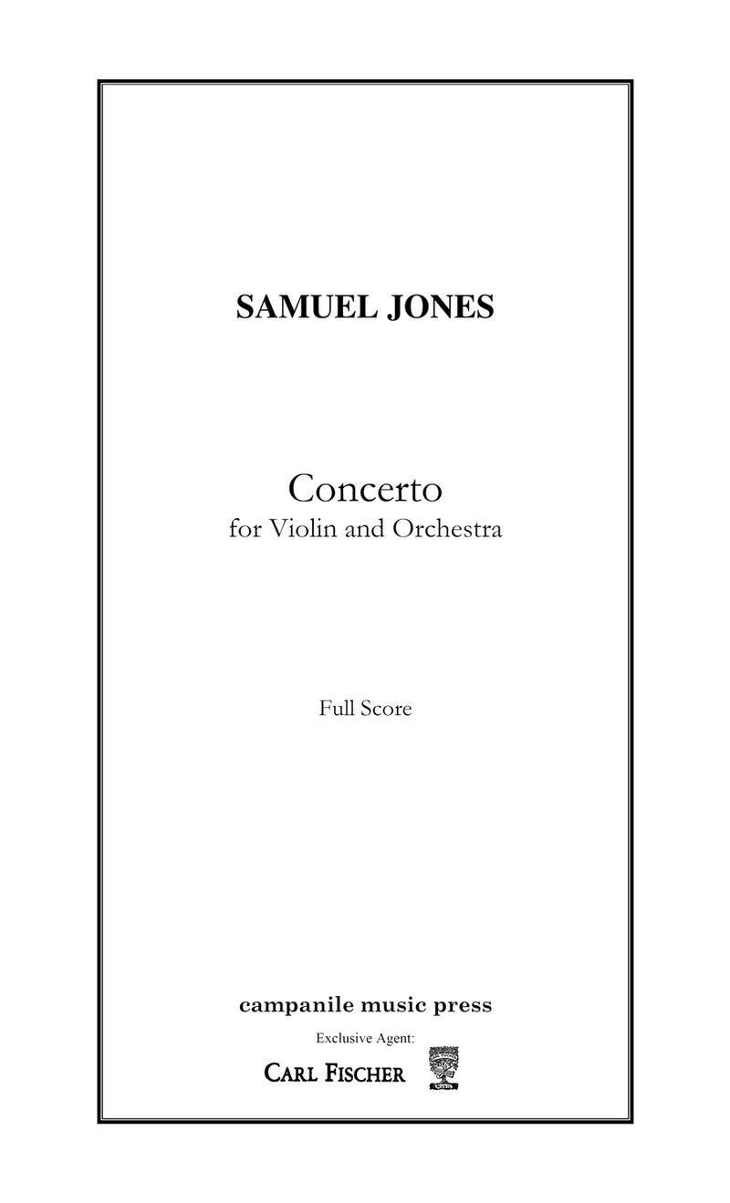 Concerto for Violin and Orchestra (Score Only)