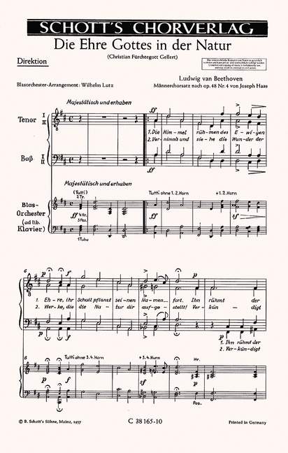 Die Ehre Gottes in der Natur op. 48/4（男声合唱と金管楽器） (piano direction)