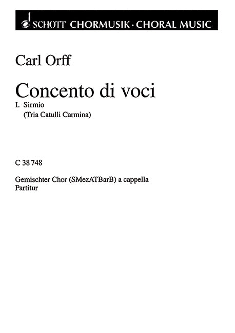 Concento di voci, 1. Sirmio Tria Catulli Carmina