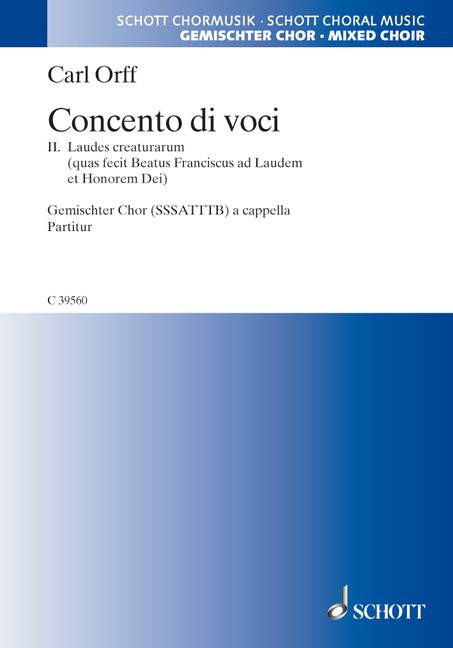 Concento di voci, 2. Laudes creaturarum Altissimu, onnipotente, bon Signore