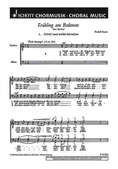 Frühling am Bodensee (choral score)