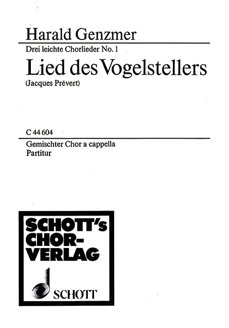 Drei leichte Chorlieder GeWV 20, Nr. 1 Lied des Vogelstellers