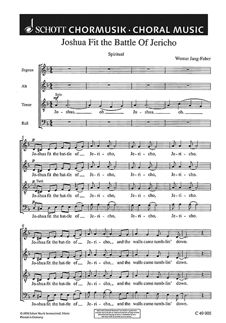 Spirituals, Joshua fit the battle of Jericho