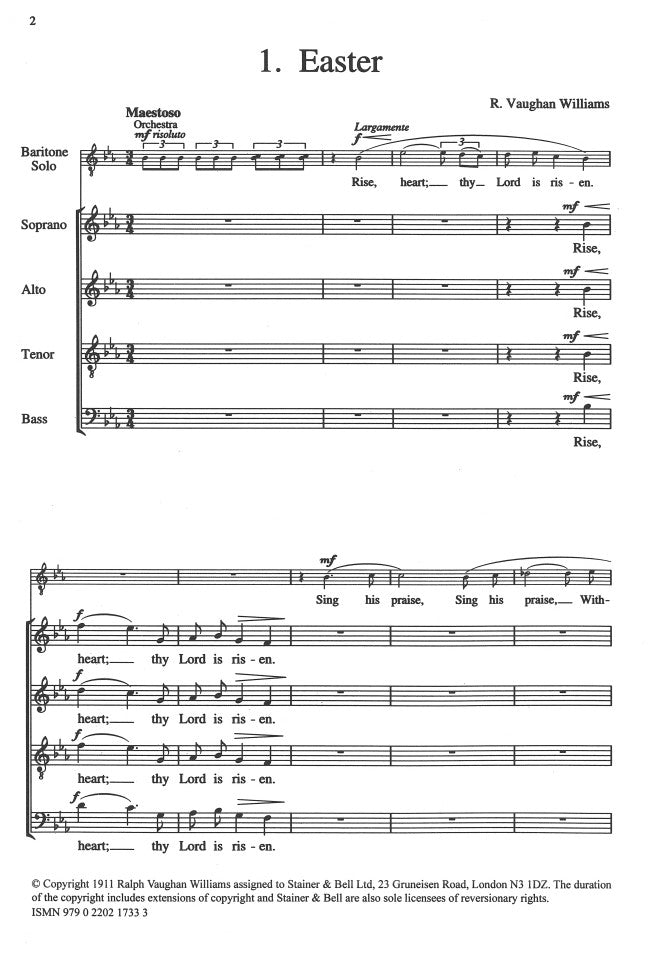 Five Mystical Songs (SATB Chorus part)