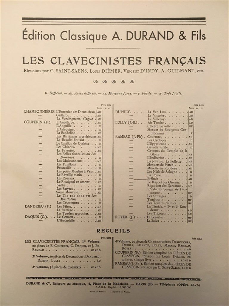 Premier livre de pièces de clavecin