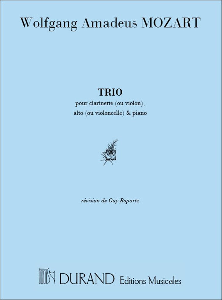 Trio Kv 498 - Piano Clarinette (Ou Violon) et Alto