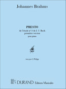 Presto de l'étude no 3 de J.S. Bach (première version)