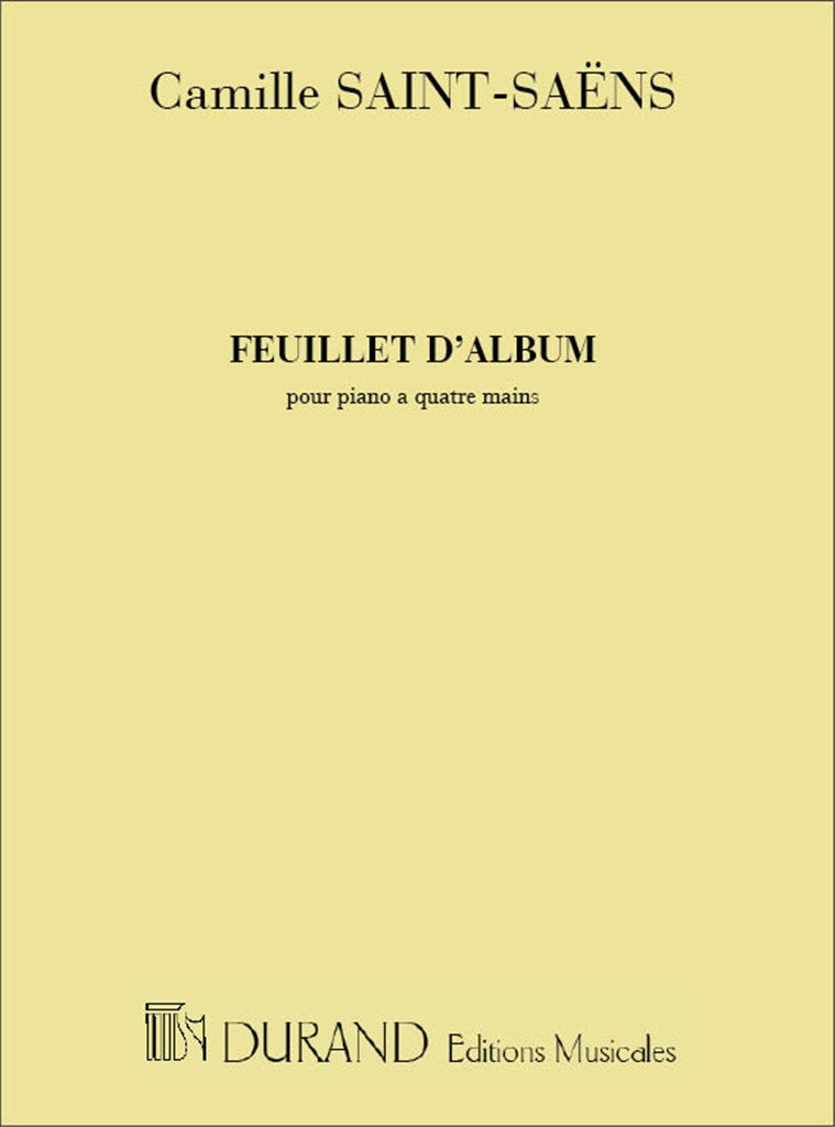 Feuillet D'Album Pour Piano A Quatre Mains