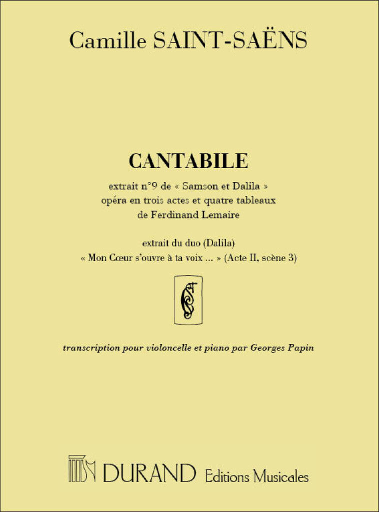 Samson et Dalila N 9 Cantabile Extrait Du Duo Mon