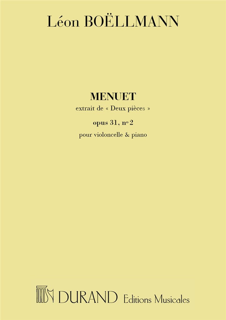 Piece Nø 2 -Menuet Op 31 Pour Violoncelle et Piano