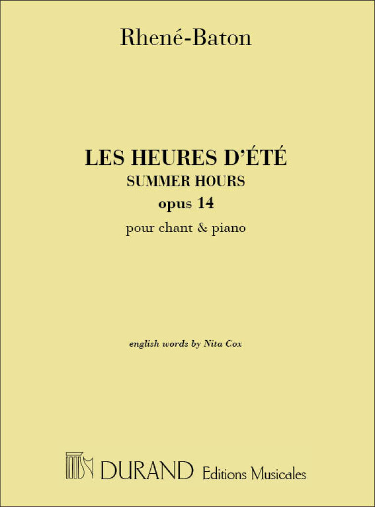 Heures D'Ete Op 14 Chant et Piano