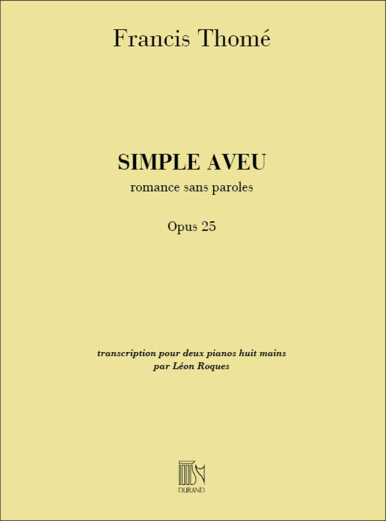 Simple Aveu (2 Pianos, 8 hands)