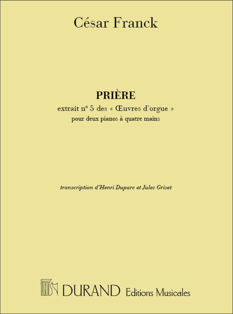 Prière (2 Pianos ou Piano et Harmonium )