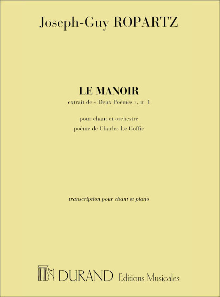 2 Poemes N 1 Le Manoir Baryton-Piano