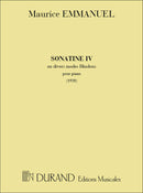 Sonatine Iv Sur Des Modes Hindous Piano