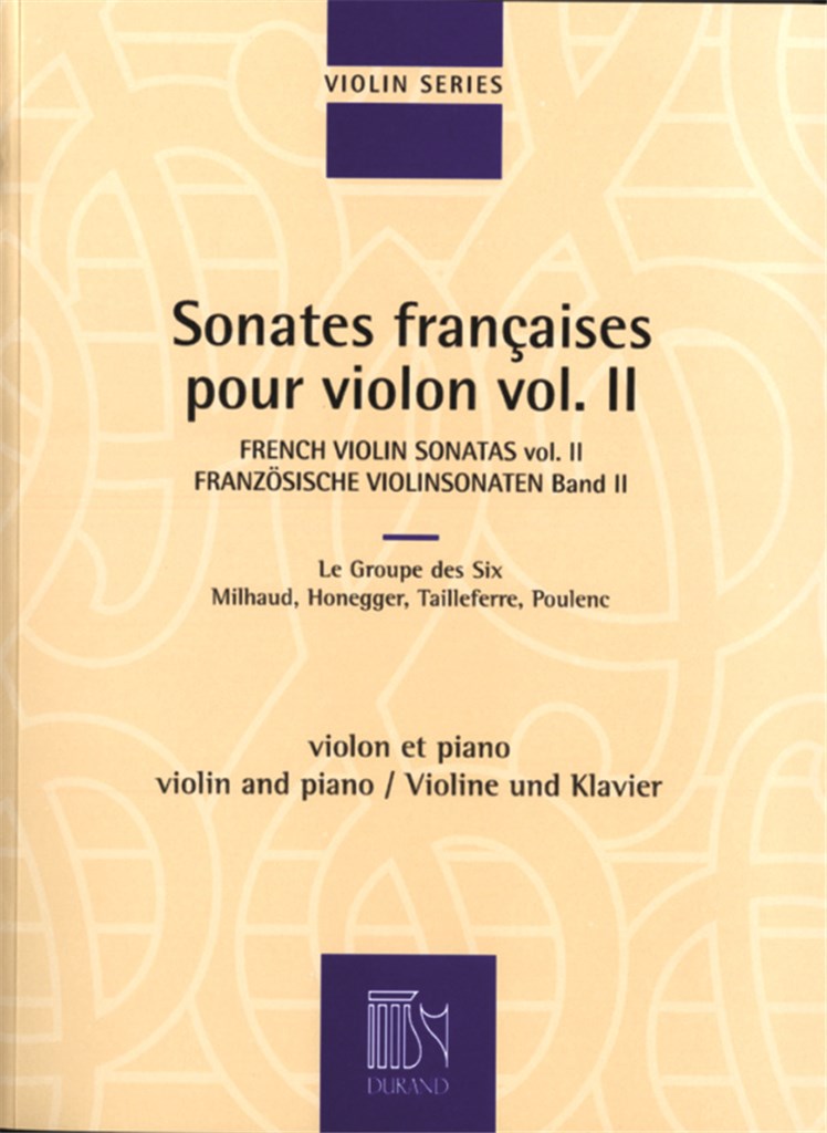 Sonates françaises pour violon = French Violin Sonatas, vol. 2