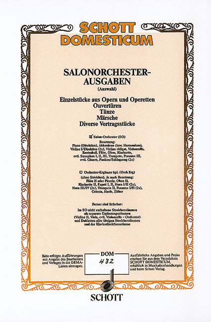 Hoch Heidecksburg! op. 10, Salon Orchestra (piano score and parts)