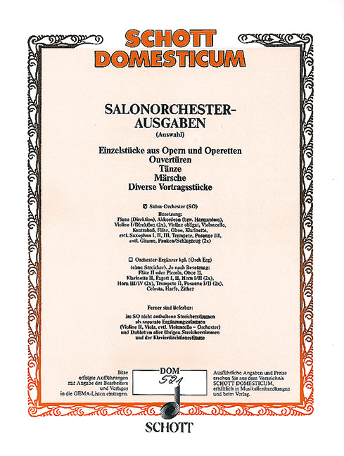 Holzschuhtanz, arr. Salon Orchestra (piano score and parts)