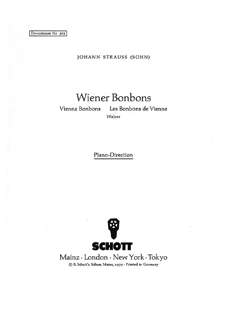 Wiener Bonbons op. 307, arr. Salon Orchestra (piano score and parts)