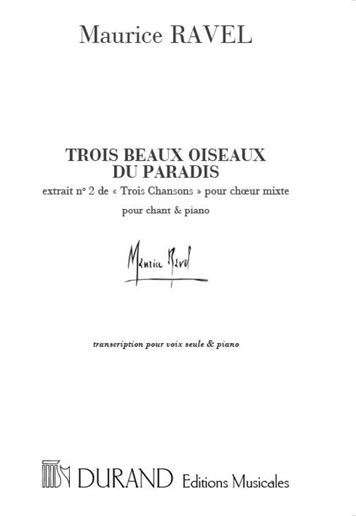 Trois Chansons (No 2) (Voice and Piano)