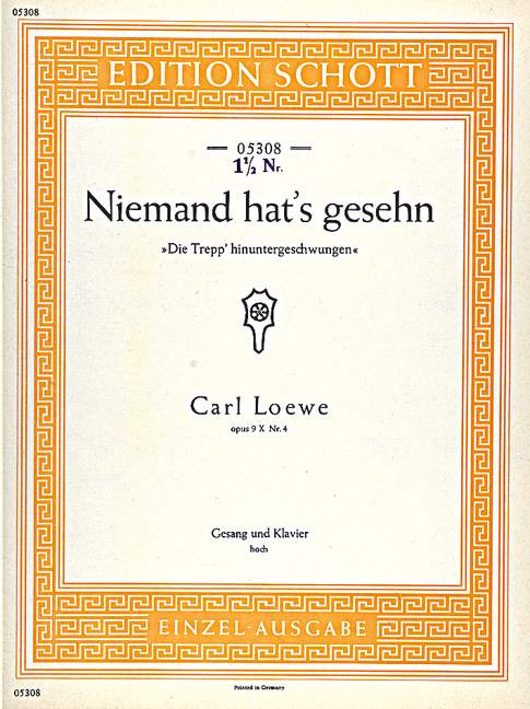 Niemand hat's gesehn op. 9, Book X Nr. 4 [high voice and piano]