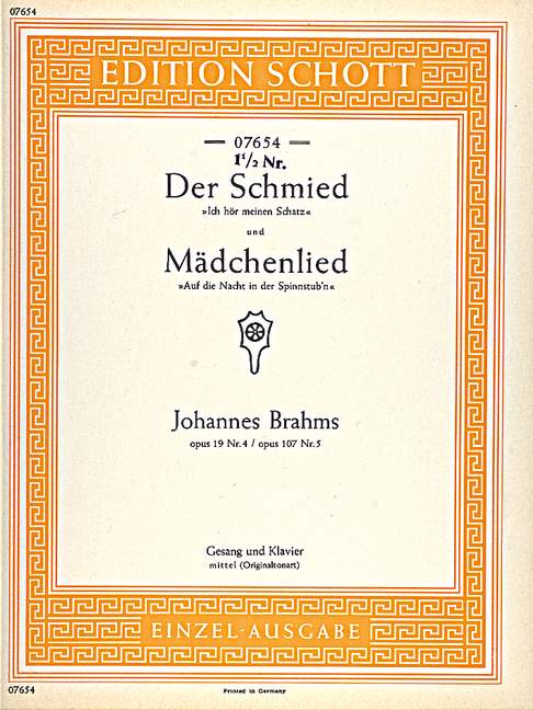 Der Schmied / Mädchenlied op. 107/5 u. op. 19/4