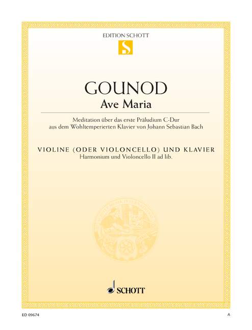 Ave Maria [violin (cello) and piano, harmonium and cello II ad. lib.]