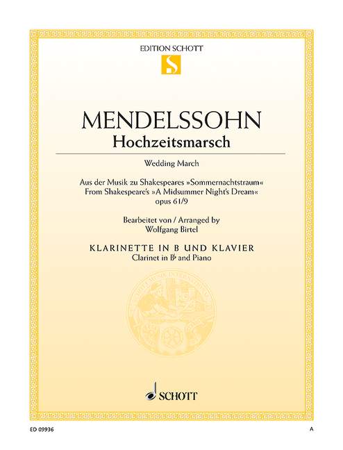 Hochzeitsmarsch op. 61/9 [clarinet in Bb and piano]