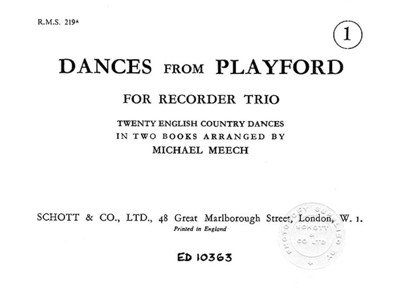 Dances from Playford [performance score]