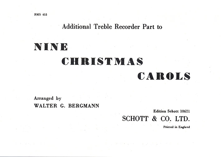 9 Christmas Carols [treble recorder]