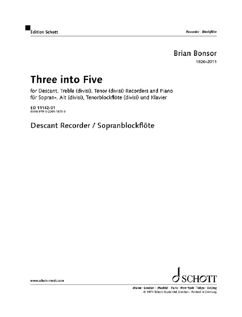 Three into Five [Descant Recorder]