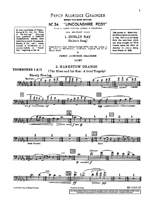 Lincolnshire Posy [Trombone I and II]