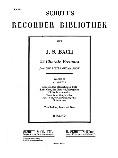 22 Choralvorspiele, vol. 6