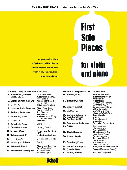 Menuett und Trio [violin (1. position) and piano]