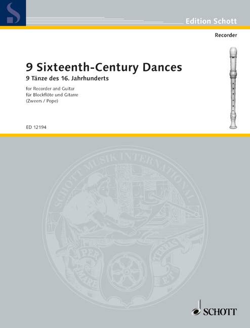 9 Sixteenth-Century Dances [soprano- or treble recorder and guitar]