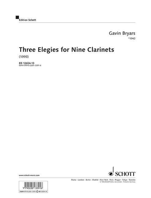 Three Elegies for Nine Clarinets [set of parts]