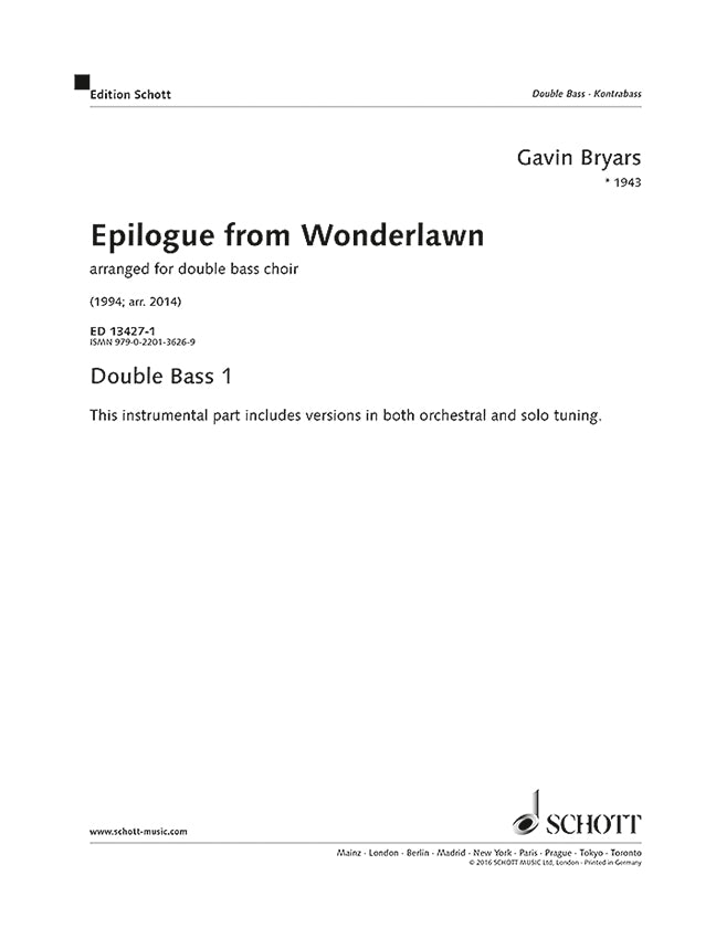 Epilogue from Wonderlawn [Double bass 1]