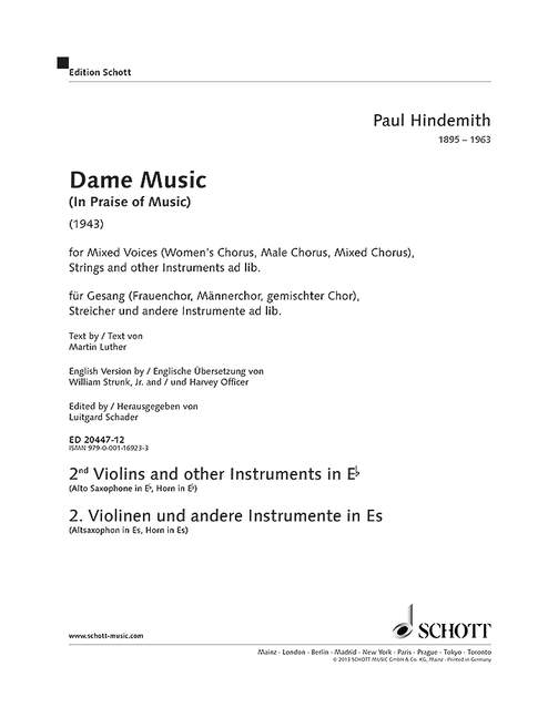 Dame Music [Second Violins and other Instruments (Alto Saxophone in Eb, Horn in Eb)]