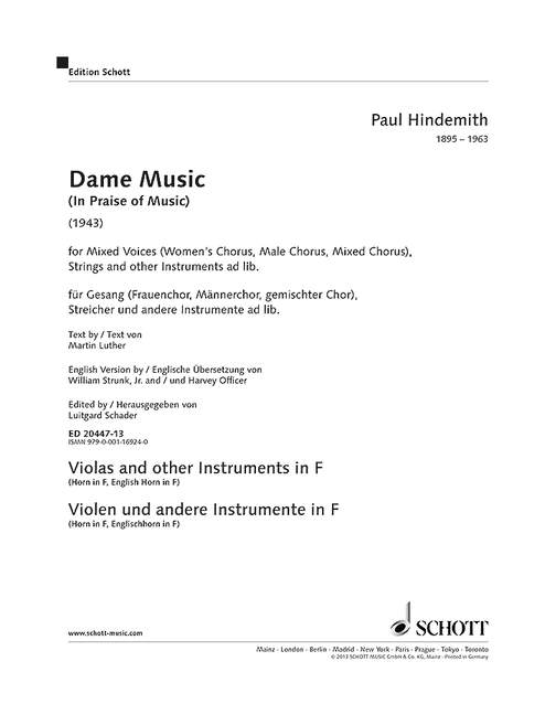 Dame Music [Violas and other Instruments (Horn in F, English Horn in F)]