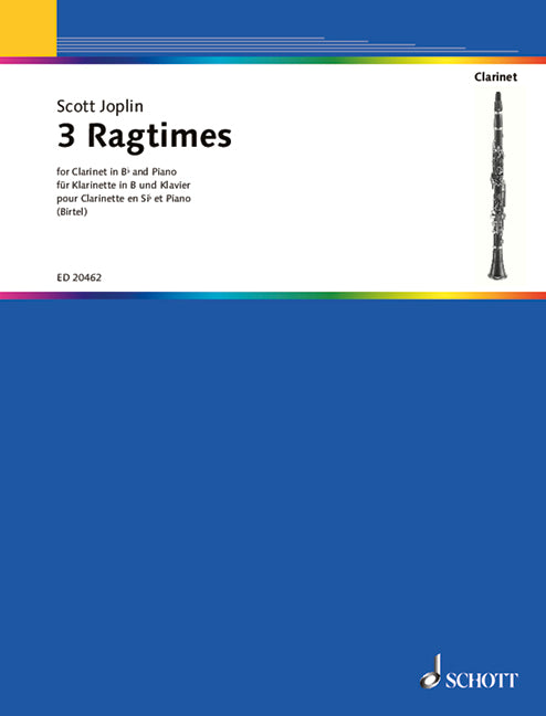 3 Ragtimes [clarinet (in Bb) and piano]