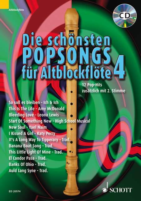 Die schönsten Popsongs für Alt-Blockflöte, vol. 4