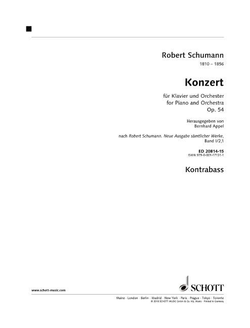 Konzert a-Moll op. 54 [Double Bass part]