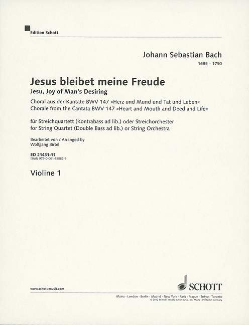 Jesus bleibet meine Freude BWV 147 [violin 1 part]