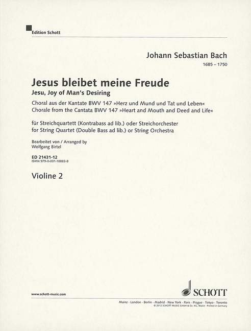 Jesus bleibet meine Freude BWV 147 [violin 2 part]